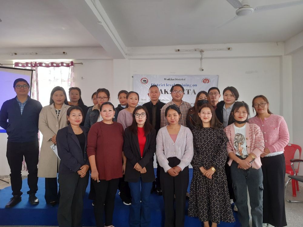 CMO Wokha, Dr. Zubenthung Kikon along with resource persons and participants during DAKSHATA training at Dr. Motsuo Memorial District Hospital Wokha.
